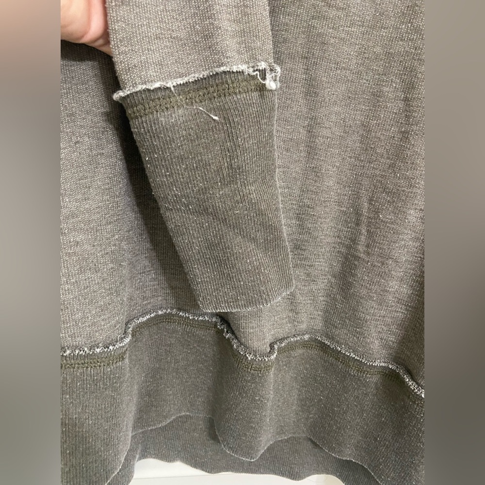 Lucky Brand women's xl grey cowl neck lightweight sweatshirt w/side slit - Picture 7 of 7